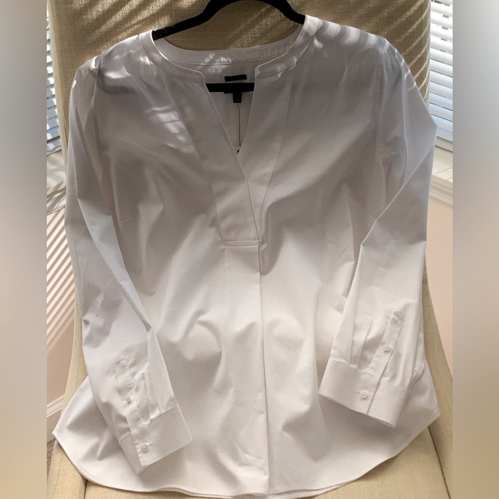 White Cotton Talbots Blouse Size Large